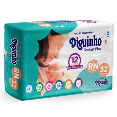 Imagem de Fralda descartável diguinho confort plus rn com 32 unidades