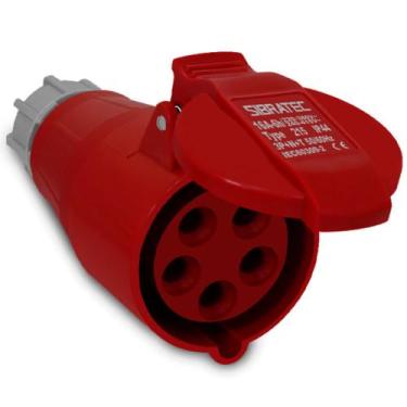 Imagem de Plugue Tomada Industrial Pendente 215 3P+T+N 380V 16A Vermelho - Sibra