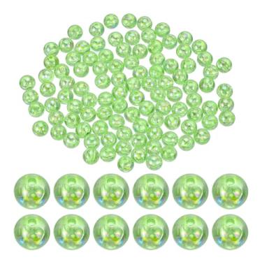 Imagem de Generic Contas redondas de acrílico de 10 mm, 200 peças de contas espaçadoras redondas de cores AB com buracos, contas soltas, para artesanato, brincos, pulseiras, colar, chaveiros, joias, verde claro