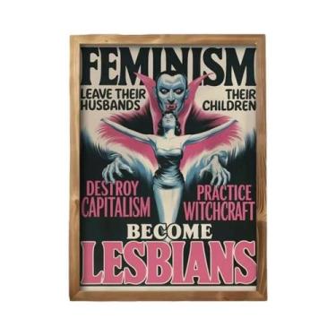 Imagem de Pôster De Lona Estilo Retrô Feminista: Lésbicas Vs. Bruxaria Para Quar