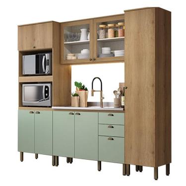 Imagem de Cozinha Modulada Finesse Composição 30 Capuccino Menta - Thb