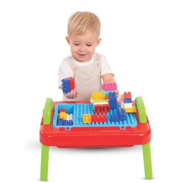 Imagem de Brinquedo para Montar Mesa Mercoblocks Unissex com 64 Peças - Mercotoy