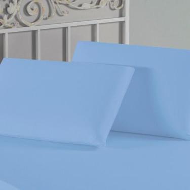 Imagem de Fronha Nobre 1 Peça 50cm x 70cm Malha 100% Algodão - Azul-Bebê - ENXOV