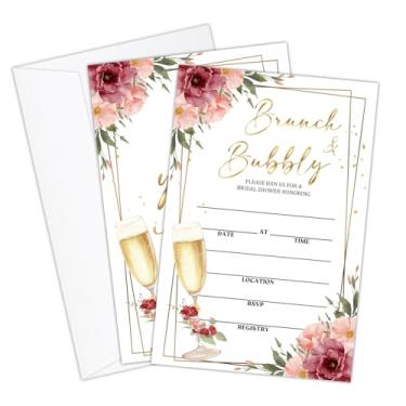 Imagem de 25 conjuntos de convites de casamento com moldura dourada e flores com envelopes e cartões Rsvp, kit de convites de casamento dupla face para festa nupcial de casal, decorações e suprimentos de festa