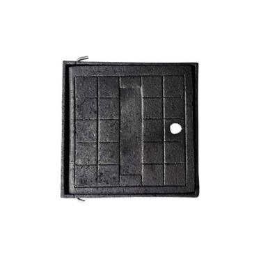 Imagem de Tampa Tampão de Chão em Ferro de Passagem Articulado 16x16cm - Fundiçã