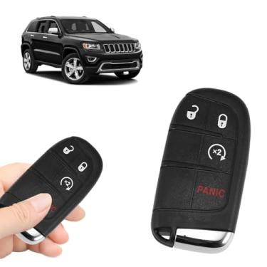 Imagem de Boxonly Controle remoto de entrada sem chave M3N40821302 433MHz 46 chips, substituição de 4 botões, compatível com Jeep Grand Cherokee 2014 2022 para Dodge Durango 2014 2022