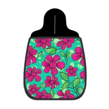 Imagem de Lixeira De Carro Organizador Lixinhocar Floral Rosa Fundo Verde