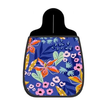 Imagem de Lixeira De Carro Organizador Lixinhocar Floral Abstrato Azul