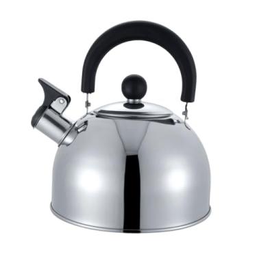 Imagem de Chaleira de Aço Inox Cor Champagne com Apito - Compatível com Fogão Gás, Elétrico e Indução, Ferve Rápido para Casa