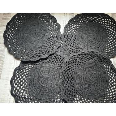 Imagem de Conjunto com 4 Souplat de Crochê Artesanal Redondo – Elegância para Sua Mesa Posta
