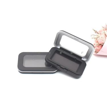 Imagem de 2 caixas magnéticas de armazenamento de maquiagem com tampa, caixas compactas de armazenamento multiuso para sombra, blush, batom, paleta, organização de viagens, 8,2 × 5 x 0,12 cm