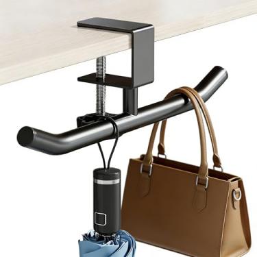 Imagem de Gancho para de Mesa,Design De Suporte Duplo - Com Clipe Ajustável Por Botão E Design De Dupla Haste Para Gancho De Mesa Resistente - Para Casa E Cafetaria