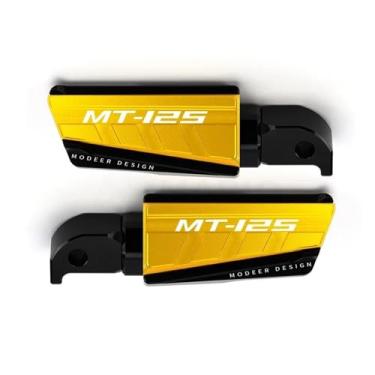 Imagem de Anti-derrapante Para mt125 mt 125 2014 2015 2016 2017 2018 2019 2020 2021 piloto apoio para os pés pedal scooter frente para pé peg(Ouro)