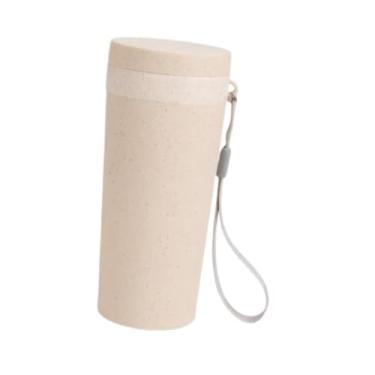 Imagem de SiaBiced Garrafa de água de Vidro, Elegante E Compacta, 300ml, Térmica, Portátil, Ideal para Casa, Presente para Mulheres E Homens, Bege, Tamanho real