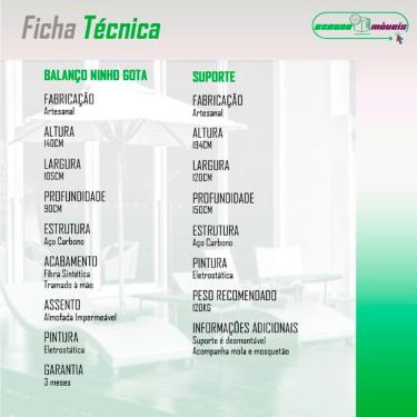 Imagem de Cadeira Balanço Ninho Suspenso Gota Tramado Almofada Impermeável Acesse Móveis Caramelo-azul