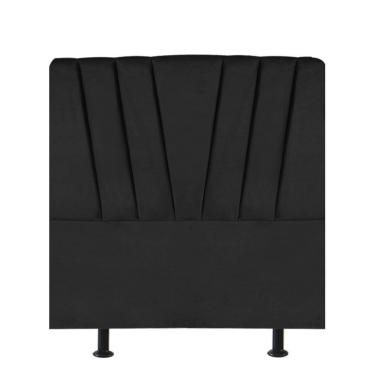 Imagem de Cabeceira Estofada Bélgica 90cm Solteiro Para Cama Colchão Box Quarto Suede Preto - Aurora Line