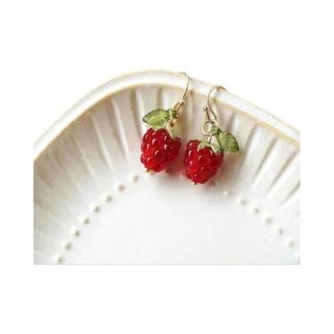 Imagem de Brincos Longos De Framboesa Vermelha Coreana Para Mulheres, Joias De V