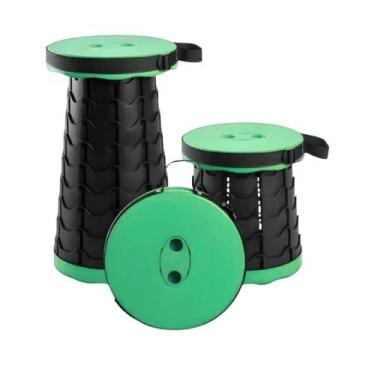 Imagem de Banqueta Banco Azul Retrátil Ajustável Portátil Alça Pesca - CLICK HOU