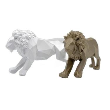 Imagem de Leão Decorativo Moderno e Minimalista Cor:Bege - Hyper3d, Bege