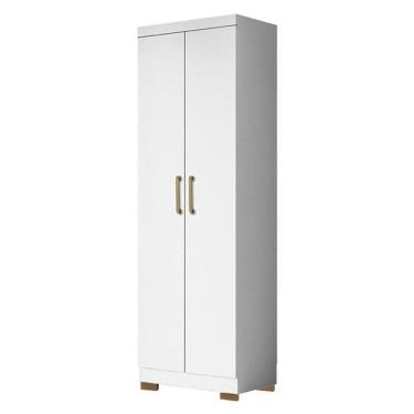 Imagem de Armário Multiuso 2 Portas 2000191 Branco Tx Com Pés Bronze - Aramóveis