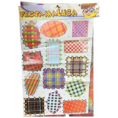 Imagem de Festa Junina Adesivo De Retalho+ Bigodes + Chapeu - MOR