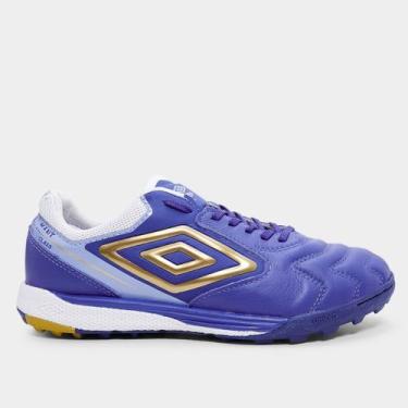 Imagem de Chuteira Society Umbro Adamant Master Class Pro Bump Unissex, Azul, Do