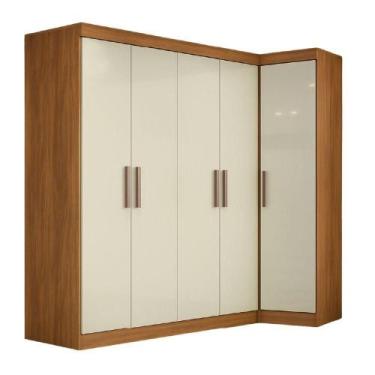 Imagem de Quarto Modulado De Canto Madrid Com 5 Portas E 2 Gavetas Maxel - MAXEL
