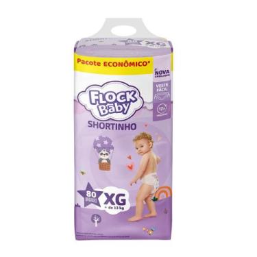 Imagem de Fralda Descartável Flock Baby Shortinho Maxxi Bag XG 80 Unidades