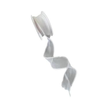 Imagem de Fita Ondulada Com Borda De Pérolas Para Decoração De Buquê De Bolo, Ef