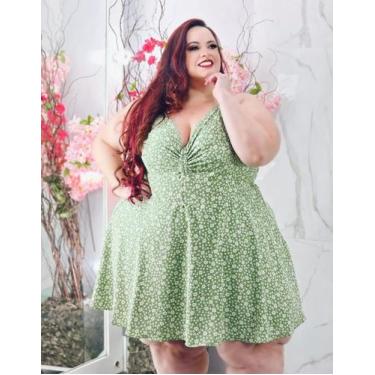 Imagem de Vestido Macaquinho Plus Size Forrado Decote Sexy Soltinho Ajustável Nã