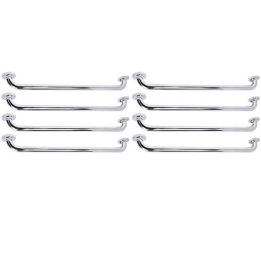 Imagem de Barra de Apoio Alca 80cm kit 8 Uni Acessibilidade Deficiente Cadeirante Idoso Box Banheiro Seguranca Corrimao Corredor