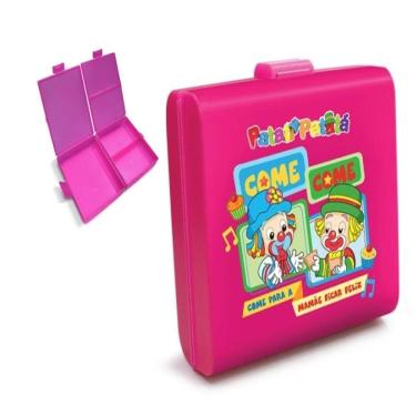 Imagem de Lancheira 3 Divisorias Infantil Patati Patata Maleta Escolar Meninas Pote Duplo Passeio Trava Rosa