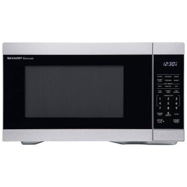 Imagem de Forno Micro-ondas de Bancada SHARP com Prato Giratório Removível de 31.5 cm, 1000 Watts, 31,15 litros, Aço Inoxidável