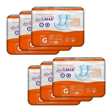 Imagem de Kit com 6 Fraldas Geríatricas Geriamax G com 20un cada