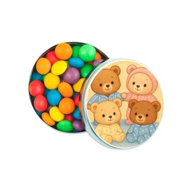 Imagem de Kit 30 Latinhas Lembrancinhas Ursinhos de Pijama Cor: Prateado - Gil F