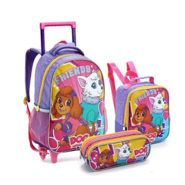 Imagem de Mochila Rodinha Kit Seanite 41424 Action Dog, Rosa
