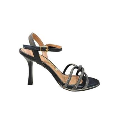 Imagem de Sandália Vizzano 6552.103 Feminina Festa Tiras Fina Preto-Feminino