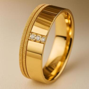 Imagem de Alianças Ouro Casamento Banhada 18k Anatômica Tradicional Noivada Namo