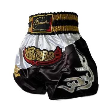 Imagem de Shorts De Muay Thai Em Cetim Roxo E Preto Para Homens, Mulheres E Cria