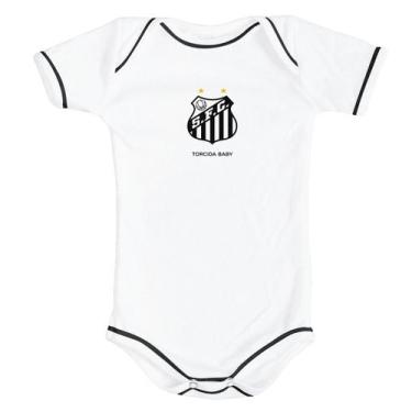Imagem de Body Santos FC Bebe Recem Nascido Oficial Bodie Torcidababy, Branco, G