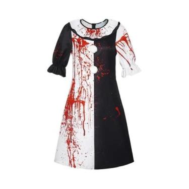 Imagem de Fantasia De Cosplay Do Palhaço Bloody Art, Macacão De Palhaços Assassi