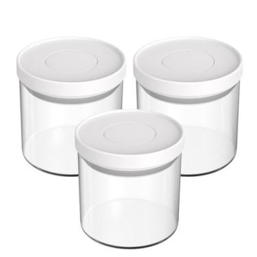 Imagem de Kit 3 Potes Herméticos Vidro 700ml Tampa Pressão 3KAM