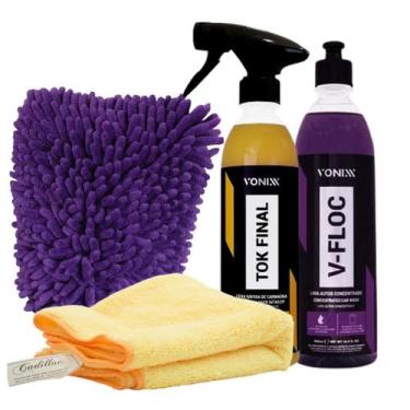 Imagem de Kit Cera Carnauba Tok Final Spray 500ml + Pano de Microfibra Cadillac 