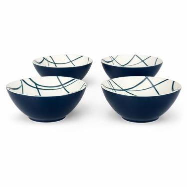 Imagem de Kit 04 bowls tigelas cumbucas cerâmica azul 250ml incasa