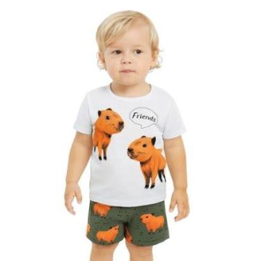 Imagem de Pijama Infantil Bebê Menino Capivara Brilha no Escuro Kyly-Masculino