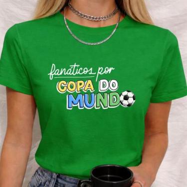 Imagem de Babylook Algodão Estampa Fanáticos por Copa do Mundo Look Torcida Torc