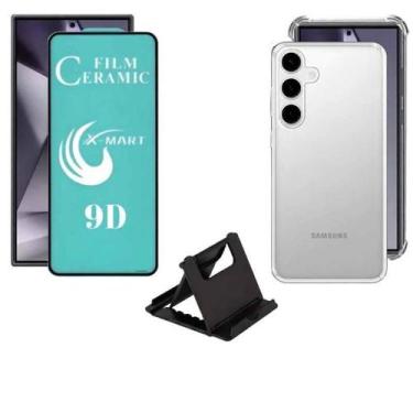 Imagem de Kit Capa Anti Choque + Película Cerâmica 9D + Suporte para Samsung S24