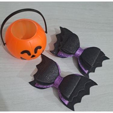 Imagem de Par laço fita EVA glitter halloween bico de pato - Tango , preto