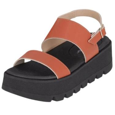 Imagem de Sandália Feminina Flatform Tratorada Style Piccadilly, Caramelo, 37