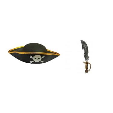 Imagem de Acessório de Fantasia Chapéu de Pirata + Espada Infantil - Lynx produç